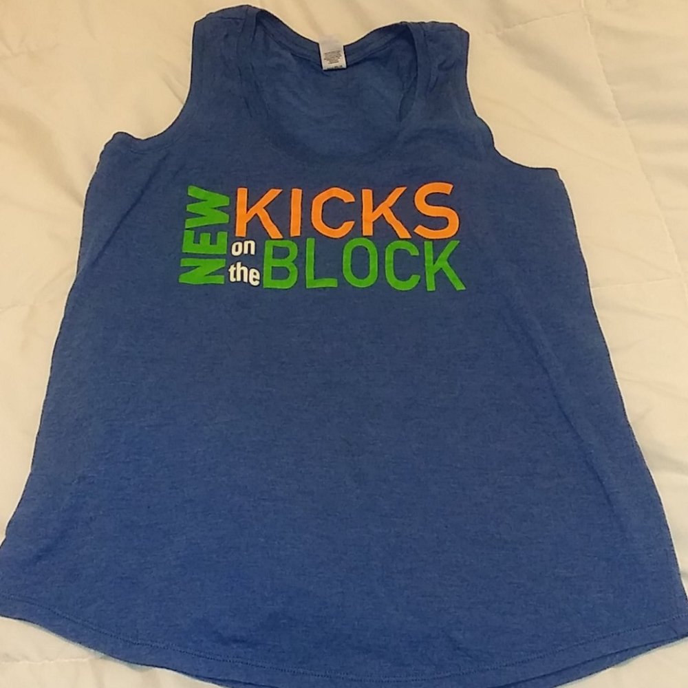 New Kicks on the Block blue tank L